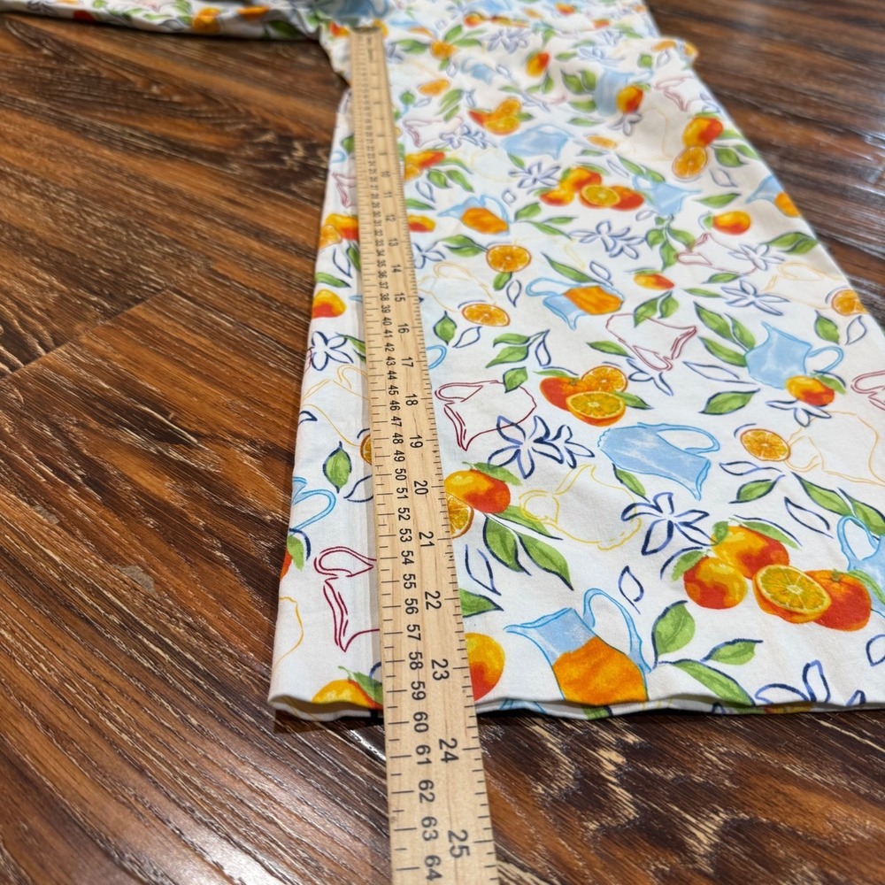Jules & Leopold Women's M Medium White Citrus Fruit Pitcher Print Wide Leg Pants - Picture 5 of 7